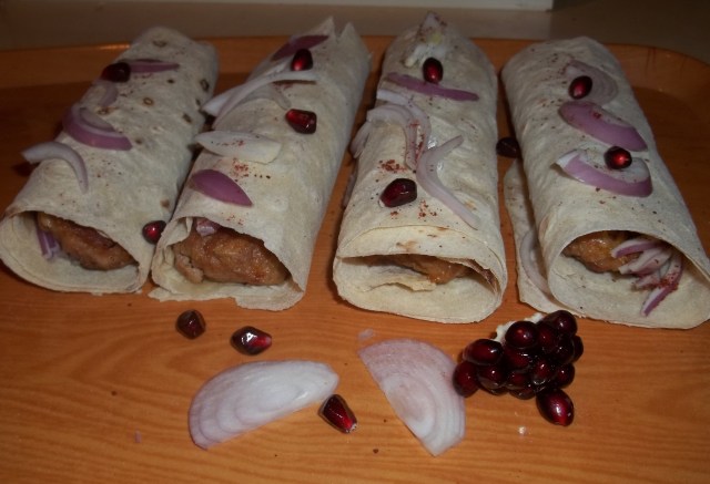 Kababi with Pomegranate Seeds Ready for Serving