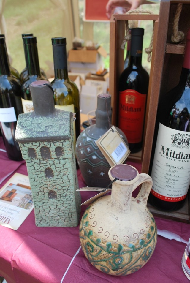 Wine display at the New Wine Festival in Tbilisi