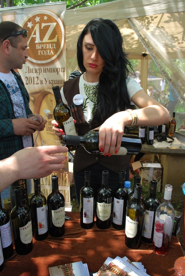 A wine exhibitor at the New Wine Festival in Tbilisi